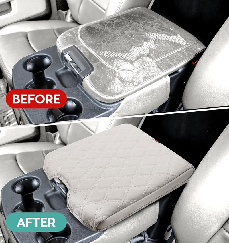 Sinvanho Store Center Console Cover for 2013-2018 Ram 1500 & 2013-2024 Dodge Ram 2500/3500/1500 Classic Model, PU Leather Middle Console Cover Car Accessories with Hidden Pockets, Jump Seat Only (Grey) - Image 5